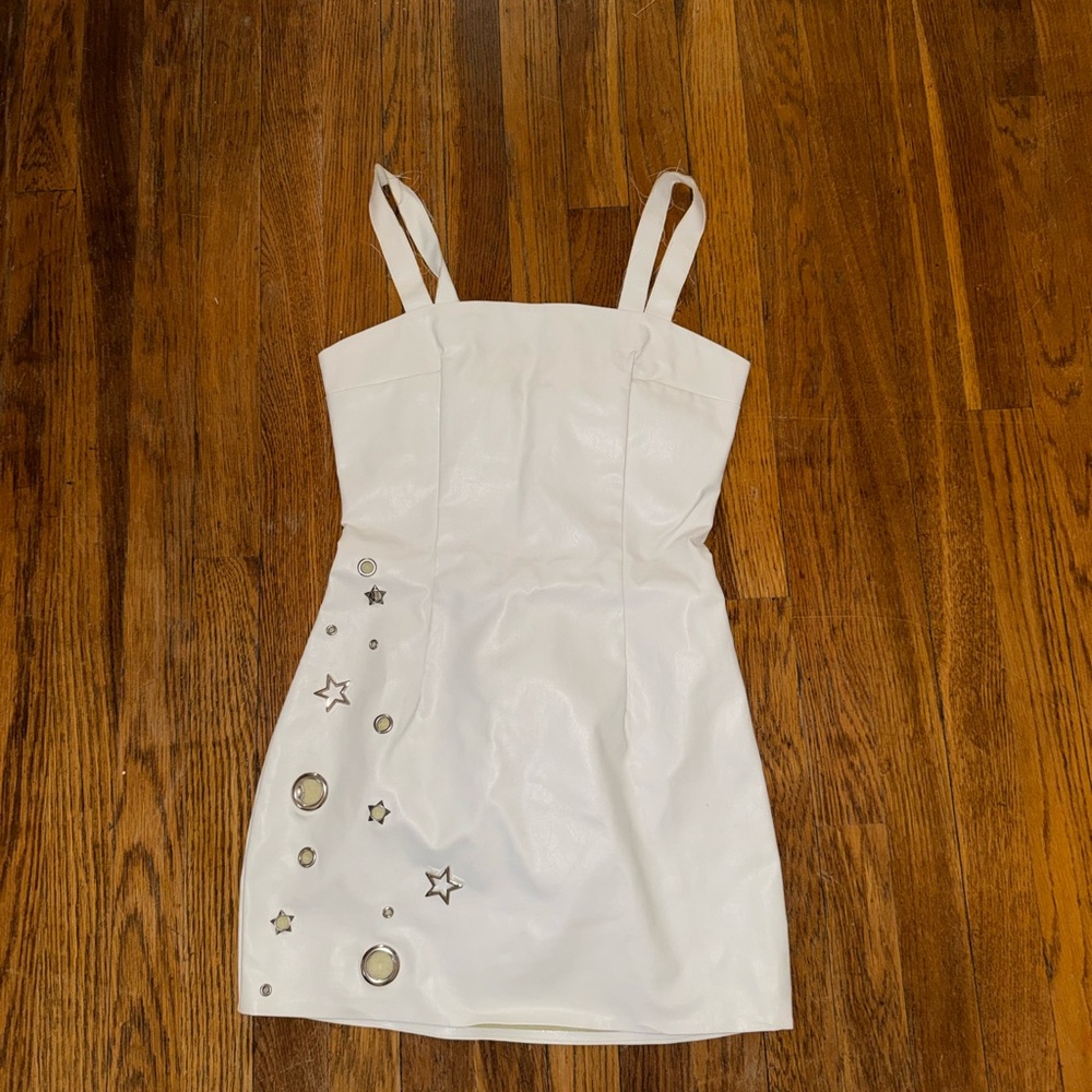 H:OURS leather mini dress